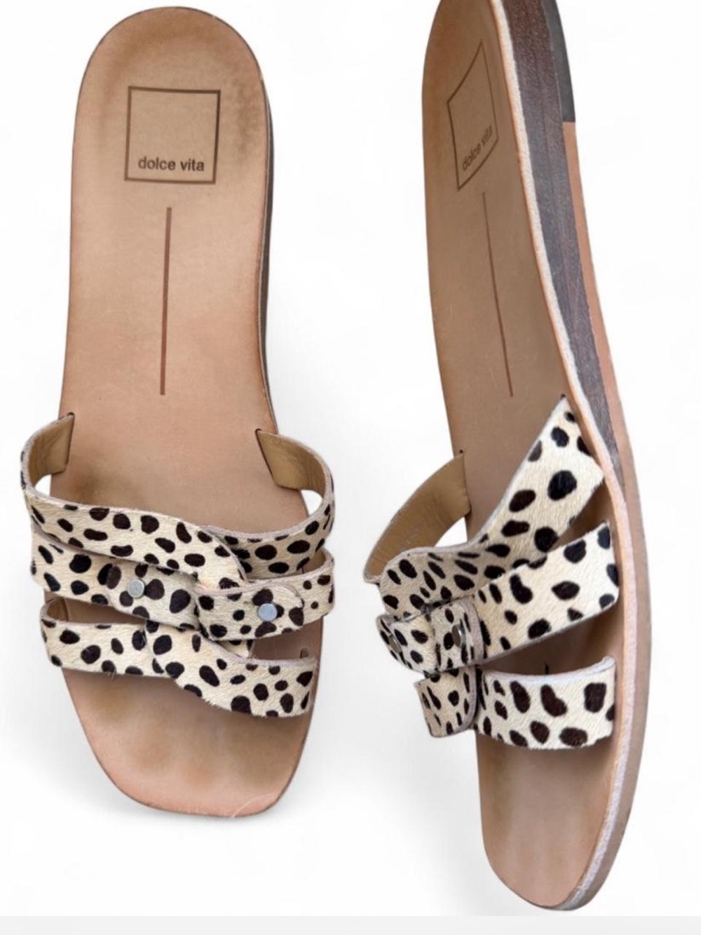 Dolce Vita Cait Leopard Calf Hair Sandal Size 9